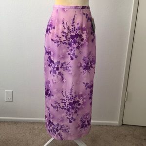 Purple Floral Watercolor Skirt